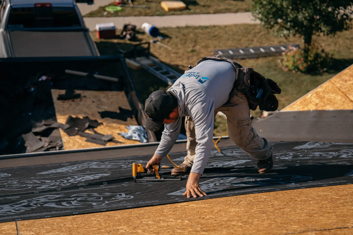 Tarping and dry-in on a Montezuma commercial roof